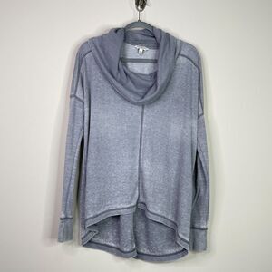 Lucky Brand Waffle Burnout Cowl Neck Knit Sweater Women's Size Medium